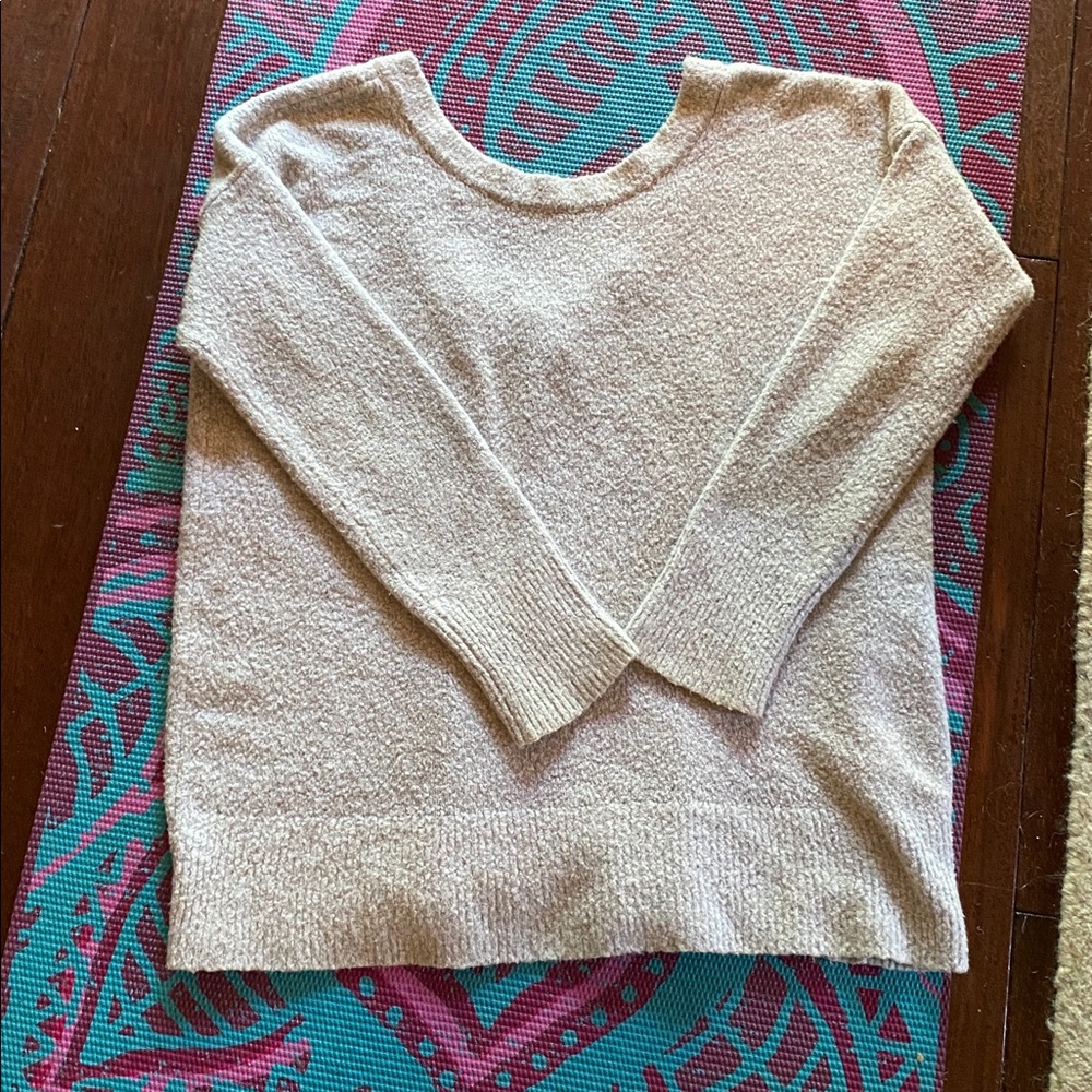 French Connection Cream sweater low scoop back
